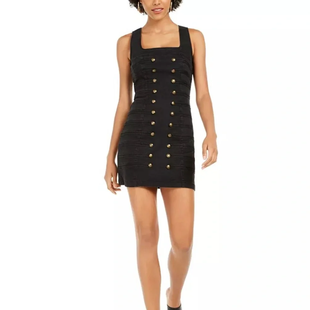 NWT Guess Tamara Black Denim Bandage Mini Dress Size Xs - Picture 1 of 10